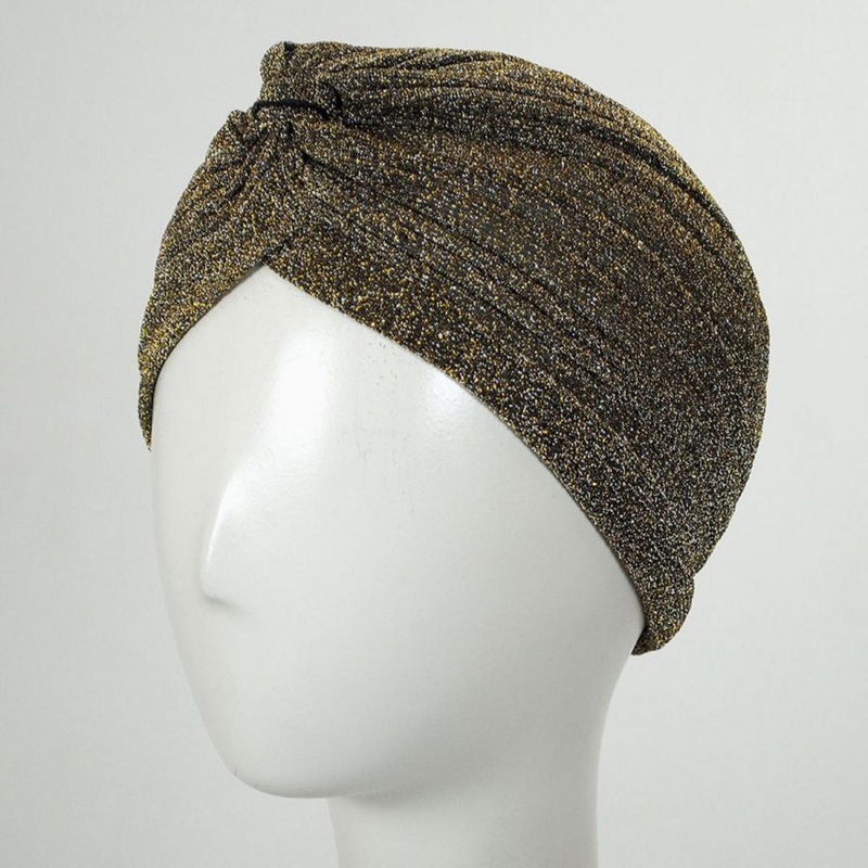Metallic Poly Turban GOLD ONE SIZE FITS MOST