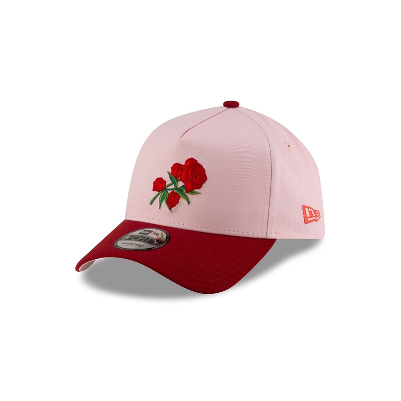New Era Cap Roses Pink 9FORTY A-Frame Snapback Hat One Size
