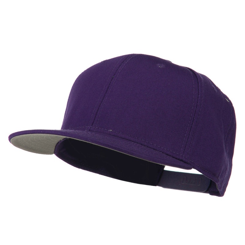 Superior Cotton Twill Flat Bill Snapback Prostyle Cap Purple One Size