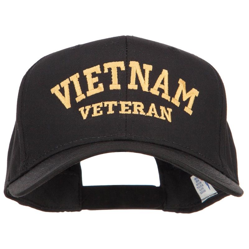Vietnam Veteran Letters Embroidered Twill Cap Black One Size