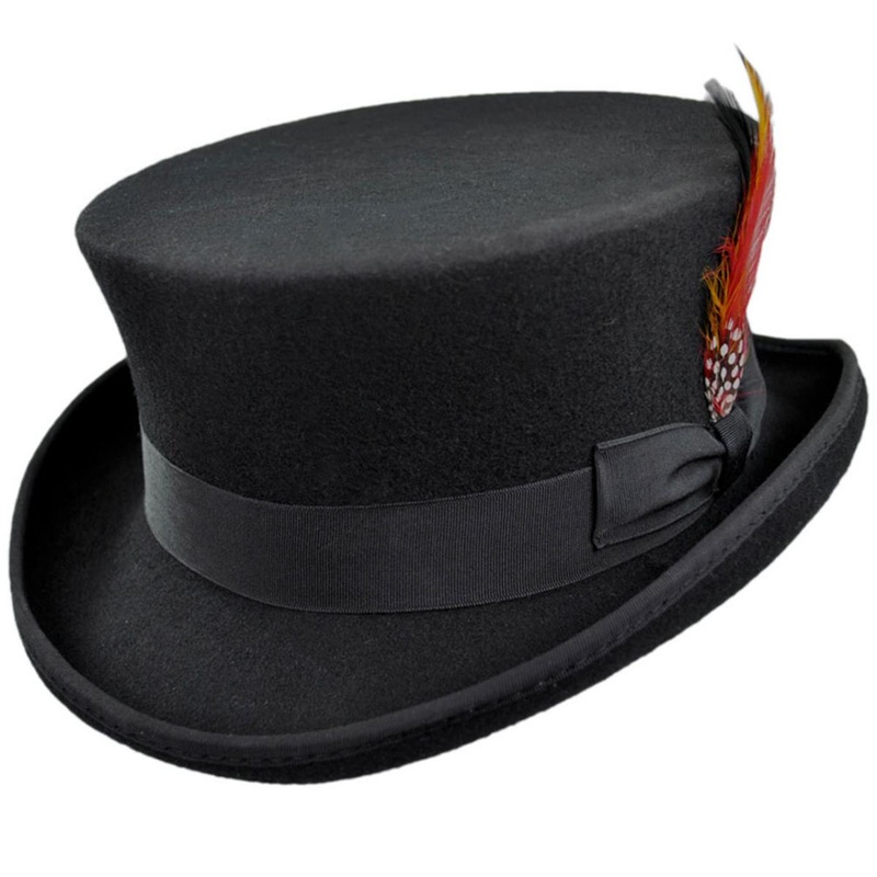 Wholesale Deadman Wool Felt Top Hat B2B Pre-Pack BLACK 1S-3M-4L-3XL-1XXL