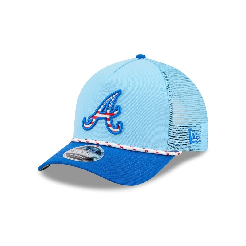 Atlanta Braves Independence Day 2025 9FORTY M-Crown A-Frame Trucker Hat One Size