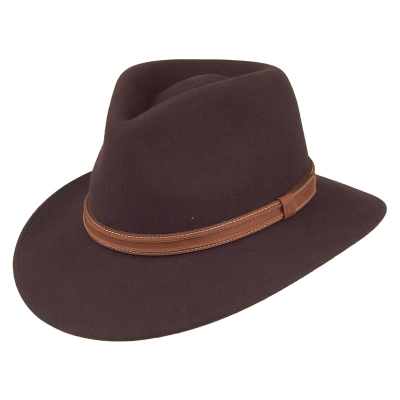 Bailey Hats Camden LiteFelt Safari Fedora – Brown S