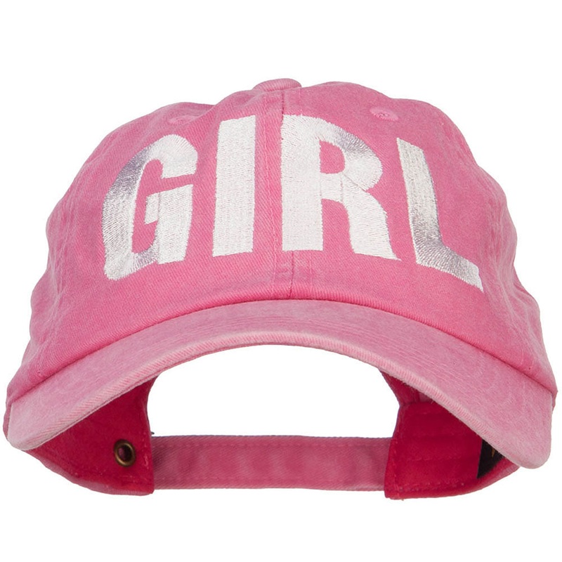 Girl Embroidered Dyed Unstructured Cap Pink One Size