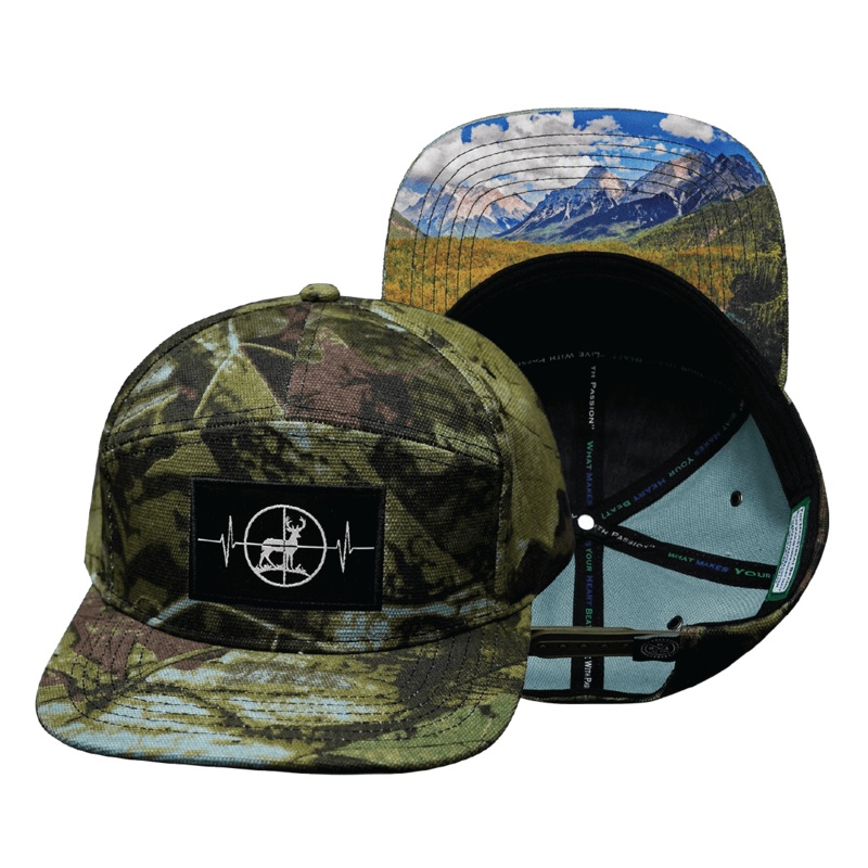 Hunting Hat – Flat Bill – Green Tree Camo – Fabric Back