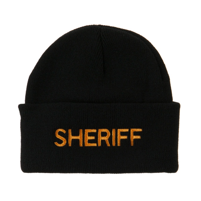 Military Embroidered Beanie Sheriff One Size
