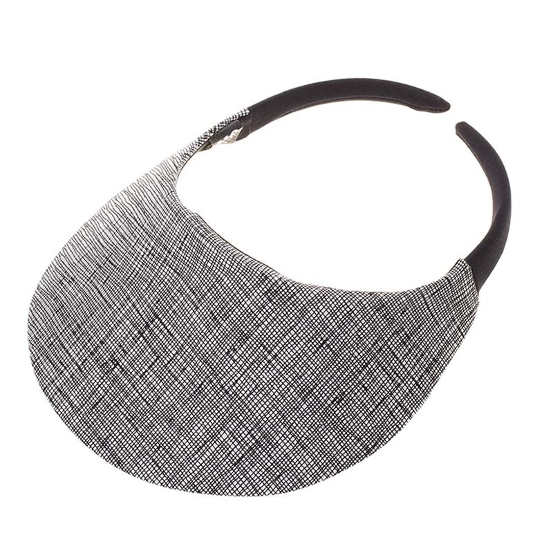 No Headache Midsize Clip On Sun Visor in Architecture Pattern Fabric Black