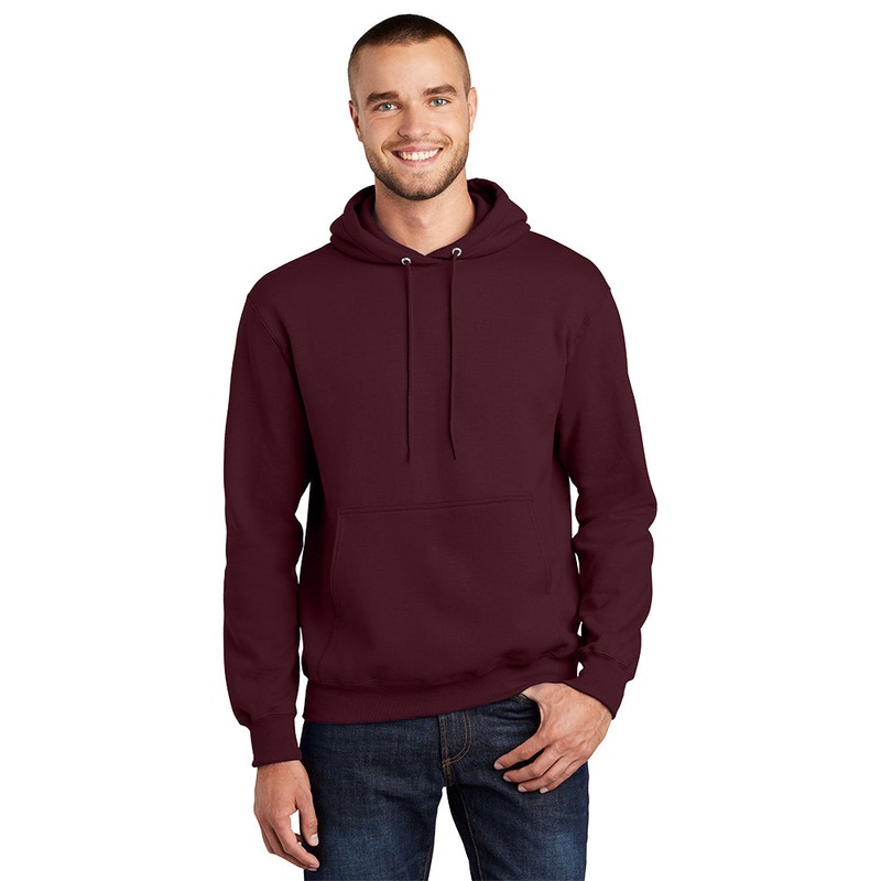 Port & Company PC90H Essential Fleece Pullover Hooded Sweatshirt – Maroon Maroon S