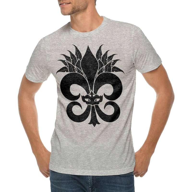 Vintage Style Mardi Gras Graphic Design Ring Spun Combed Cotton Short Sleeve Deluxe Jersey T-Shirt Heather Grey XS