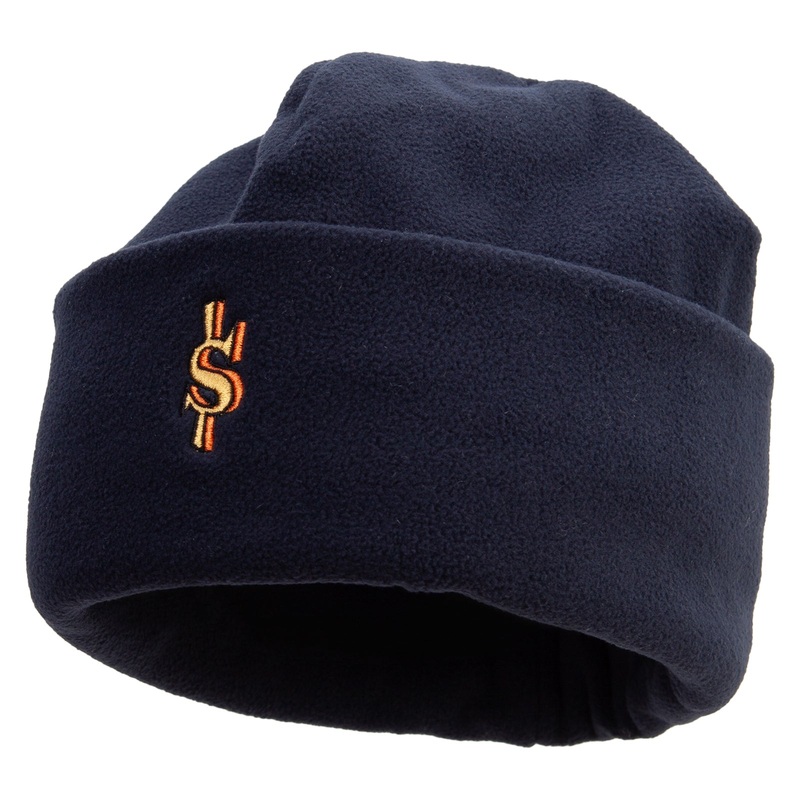 World Bank Money Icon Embroidered Big Size Reversible Micro Fleece Cap Navy XL-3XL