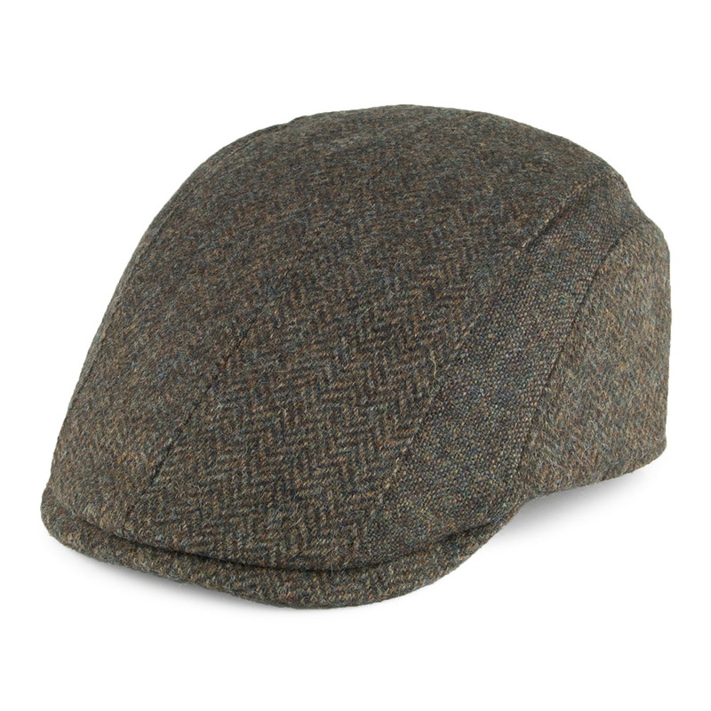 Barbour Hats Herringbone Tweed Flat Cap – Olive S