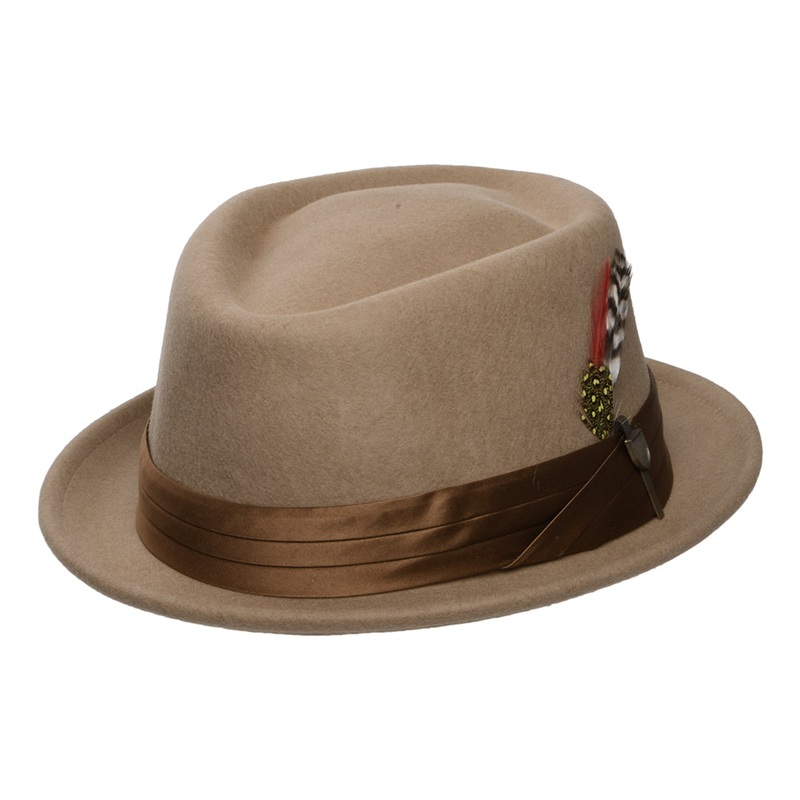 Brixton Hats Stout Wool Felt Pork Pie Hat – Tan Small-56cm