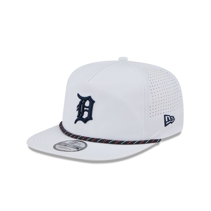 Detroit Tigers Optic White Performance Rope Golfer Hat One Size