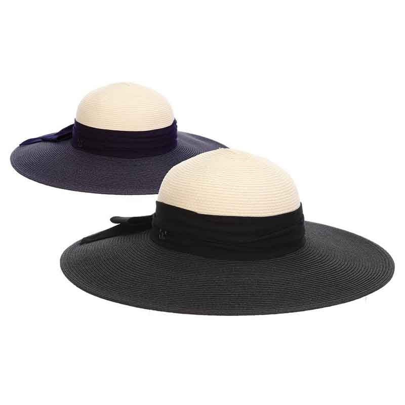 Fine Braid Two Tone Wide Brim Sun Hat – John Callanan Black Medium (57 cm)