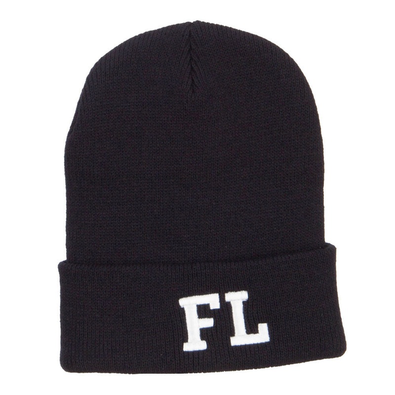 FL Florida State Embroidered Cuff Beanie Black One Size