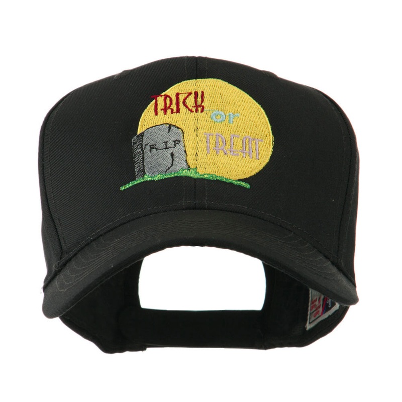 Halloween RIP and Trick or Treat Embroidered Cap Black One Size