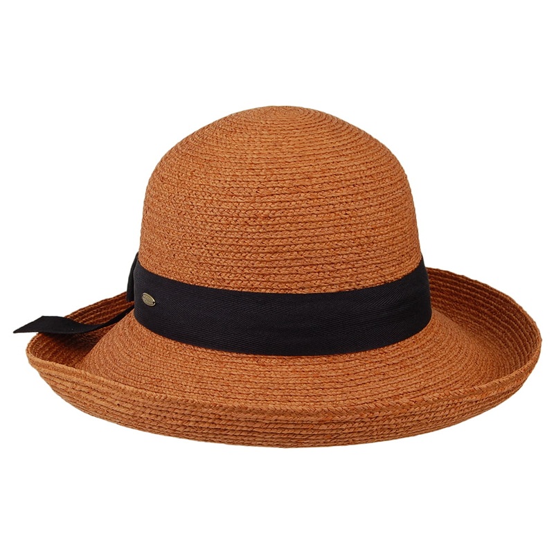 Scala Ravello Fine Braid Raffia Sun Hat – Tea 1-Size