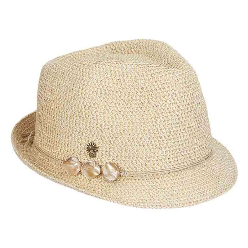 Tommy Bahama Gold Trilby Fedora Hat for Women Gold