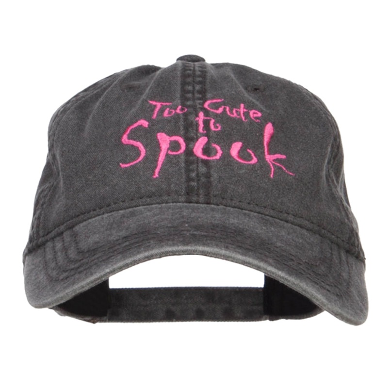 Too Cute To Spook Embroidered Washed Cap Black One Size