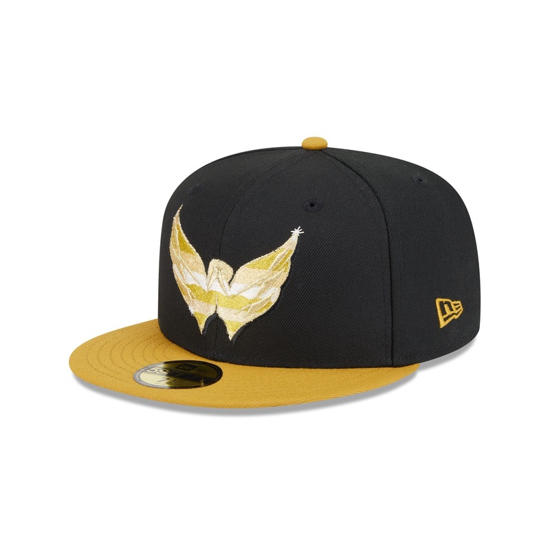 Washington Capitals Metallic Gold Logo 59FIFTY Fitted Hat 7