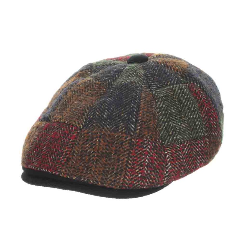 Wool Blend Tweed Patchwork Ivy Cap – Scala Hats Patchwork Large