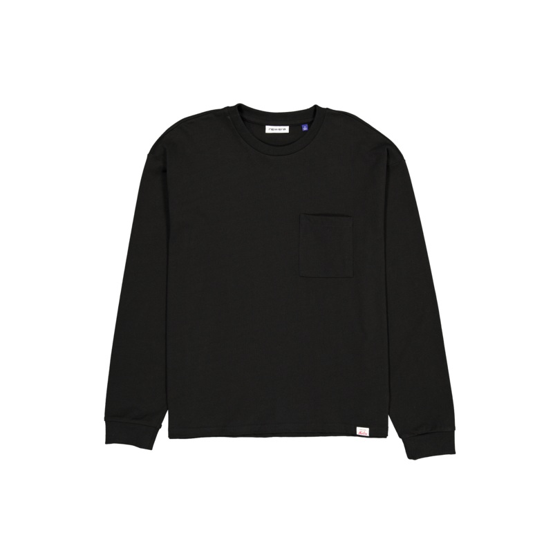 Aurora Black Long Sleeve Pocket T-Shirt S