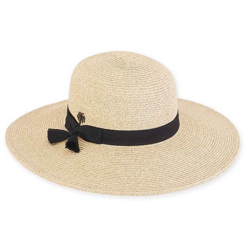 Beach Hat with Tassel – Sun ‘N’ Sand Hats Natural Tweed Medium (57 cm)