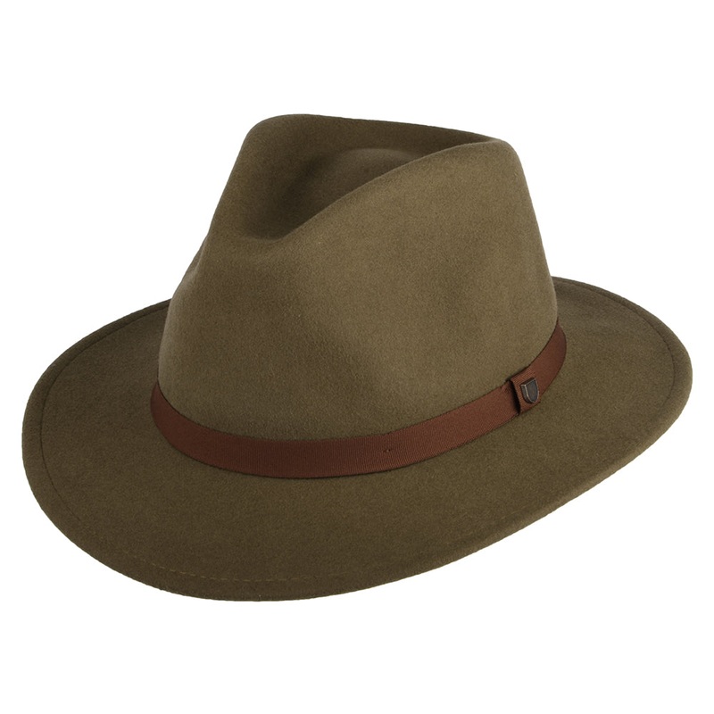 Brixton Hats Messer Packable Wool Felt Fedora Hat – Light Brown Small-56cm