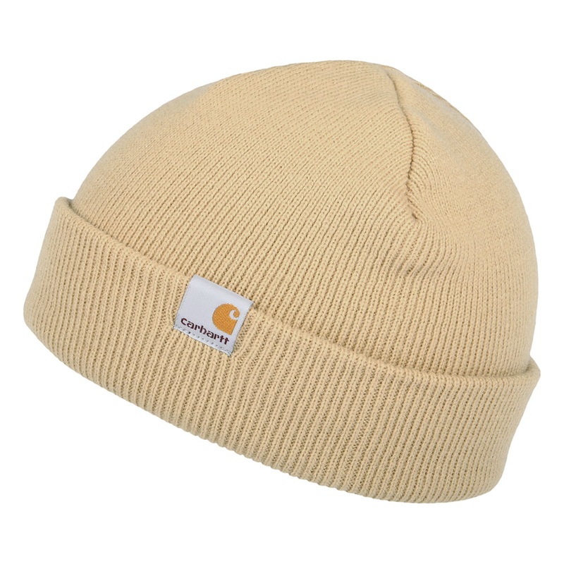 Carhartt WIP Hats Stratus Short Watch XXI Beanie Hat – Light Brown 1-Size