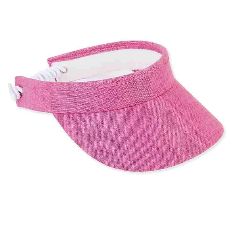 Cotton Linen Sun Visor with Coil Closure – Sun ‘N’ Sand Hats Fuchsia