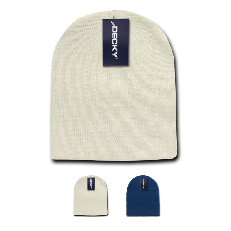 Decky KCSP Promo Acrylic Short Beanie Knit Cap Ivory