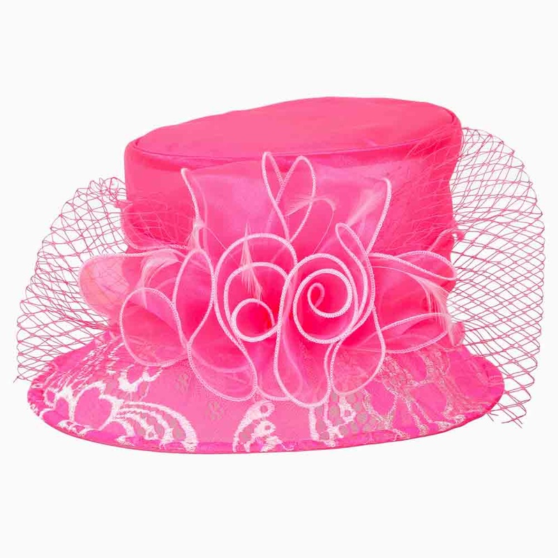 Lace Brim Small Dress Hat – Something Special Pink