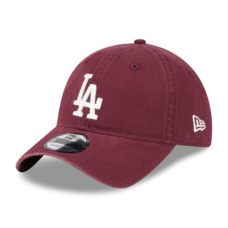 New Era 9TWENTY L.A. Dodgers Baseball Cap – MLB League Essential – Maroon-White Adjustable