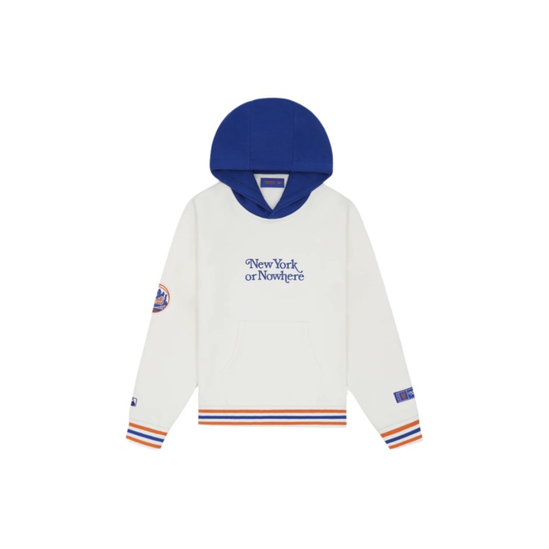 New York or Nowhere x New York Mets Youth Chrome White Motto Hoodie S