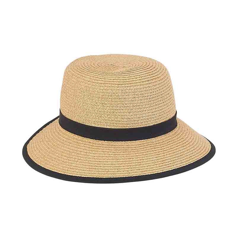 Petite Backless Facesaver Hat for Small Heads – Sunny Dayz Hats Natural / Black Small (54 cm)