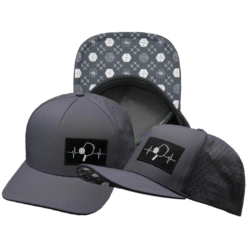 Pickleball Hat – Trucker Hat – Charcoal Gray – Laser Mesh