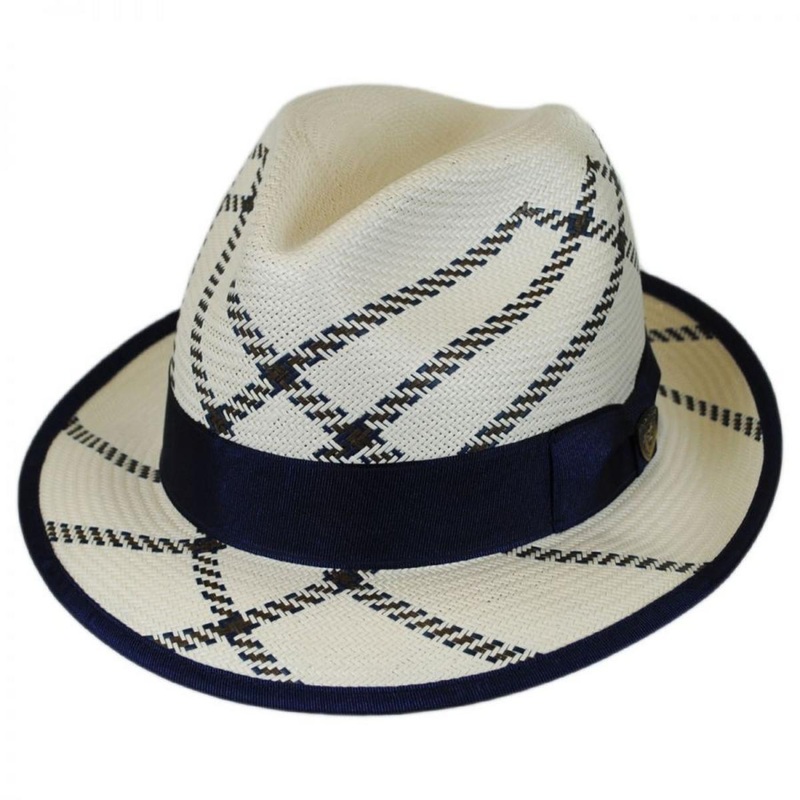 Rialto Shantung Straw Trilby Fedora Hat NATURAL S