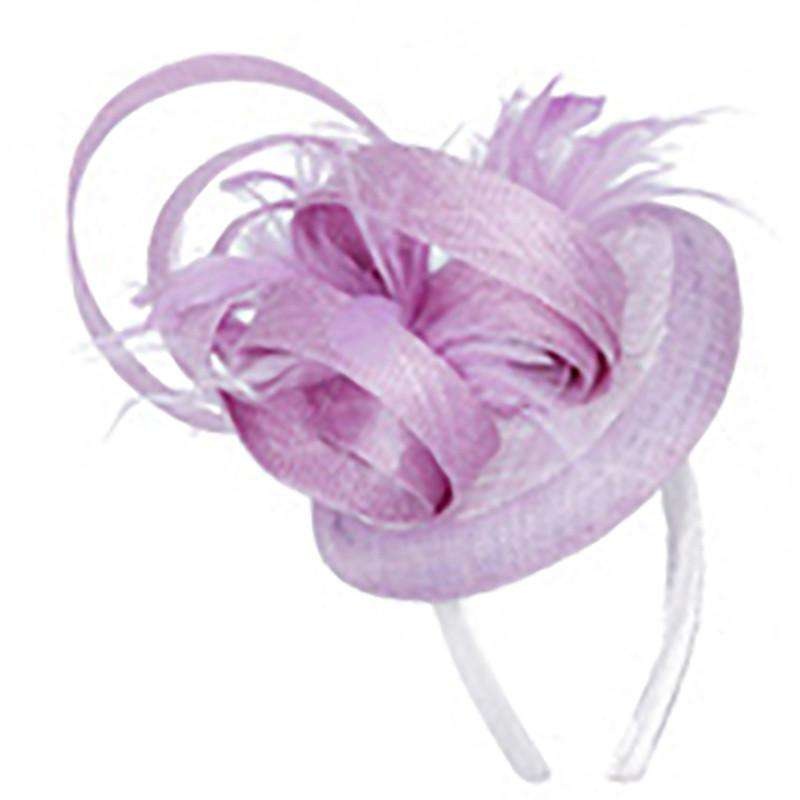Sinamay Fascinator with Loopy Accent Lilac
