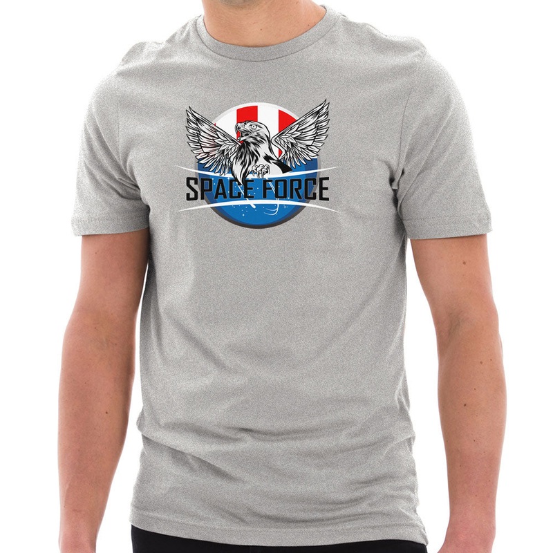 Space Force Eagle Designed Unisex Short Sleeve Cotton Jersey T-Shirt Heather Grey XS