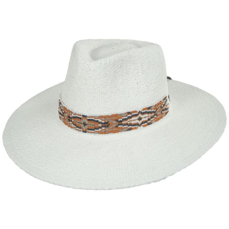 Talia Toyo Straw Rancher Fedora Hat WHITE ONE SIZE FITS MOST