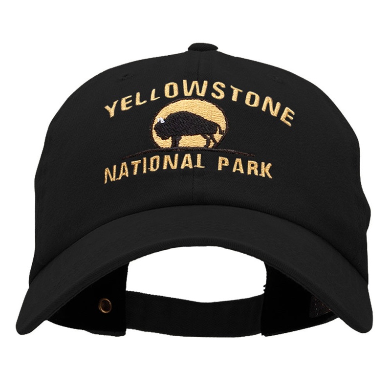 Yellow Stone Embroidered Unstructured Pigment Dyed Cotton Cap Black One Size