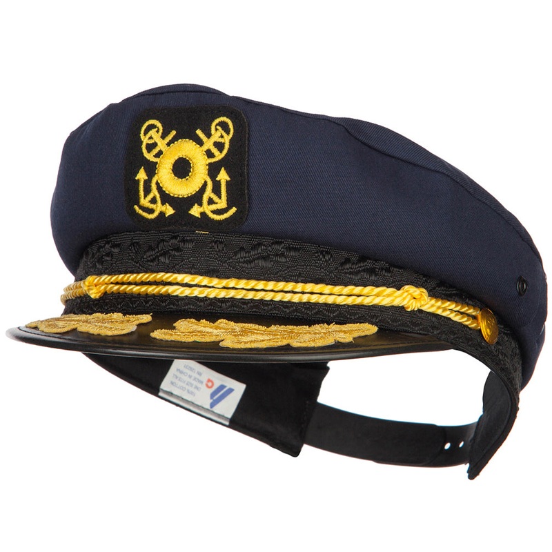 Adjustable Gold Leaf Captain Hat Navy One Size
