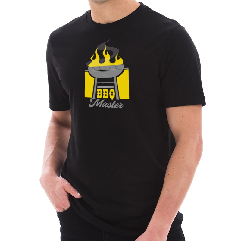 BBQ Master Graphic Design Unisex Short Sleeve Cotton Jersey T-Shirt Black XS