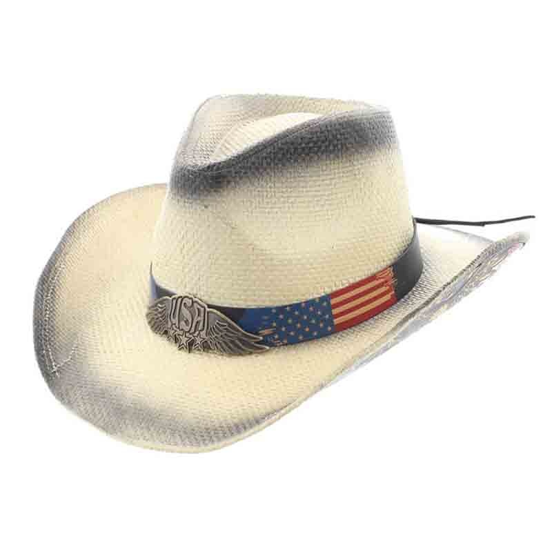 Bold Eagle USA Cowboy Hat – Milani Hats Natural M/L (58.5 cm) Straw