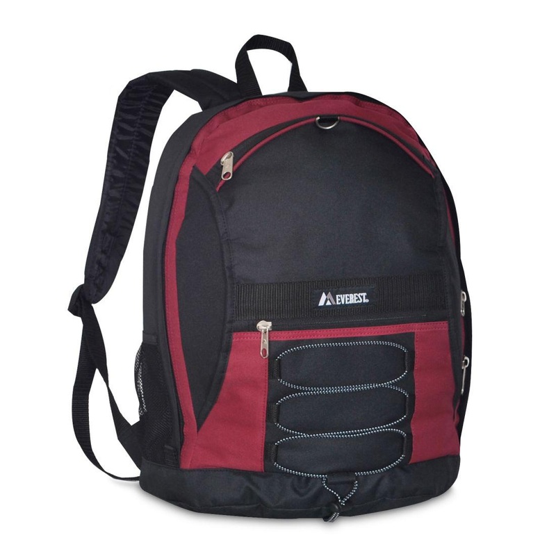 Everest Two-Tone Backpack w/ Mesh Pockets 3045SH Black