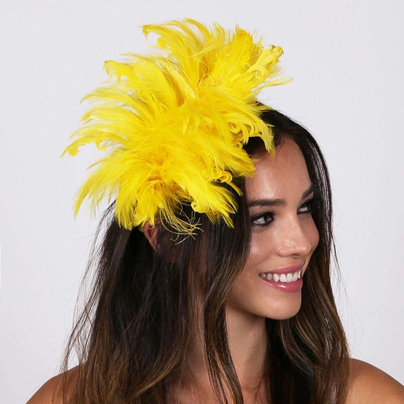 Feather Burst Fascinator Yellow