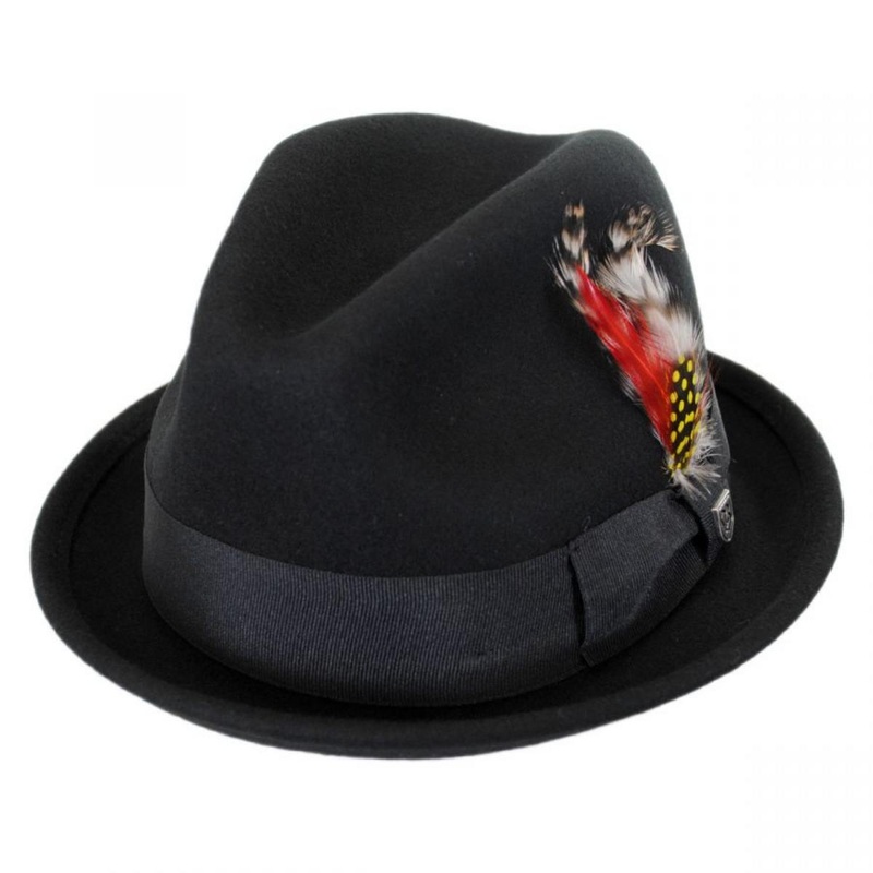Gain Wool Felt Fedora Hat – Black BLACK XS