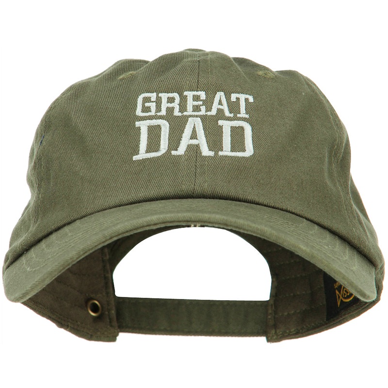 Great Dad Embroidered Unstructured Cotton Cap Olive One Size