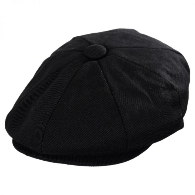 Kid’s Cotton Newsboy Cap BLACK S/M