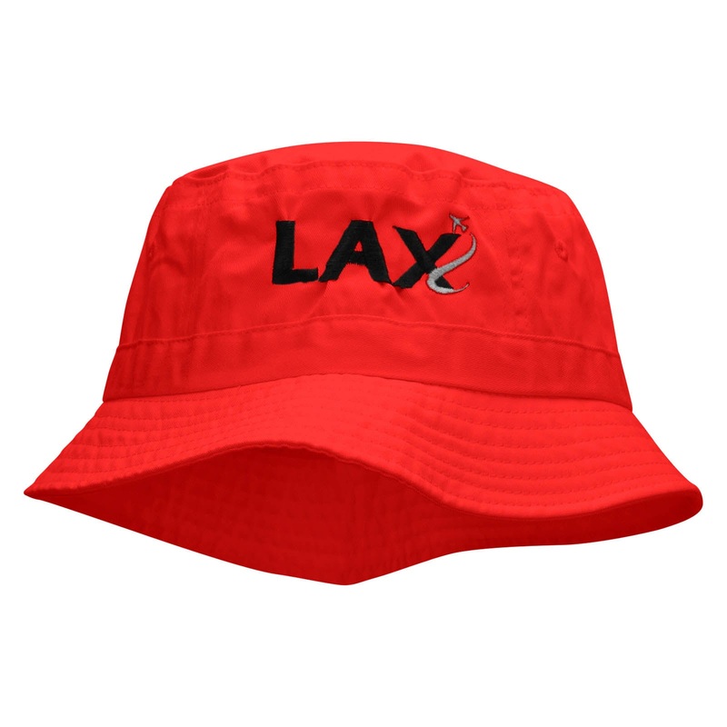 LAX Embroidered Bucket Hat Red One Size